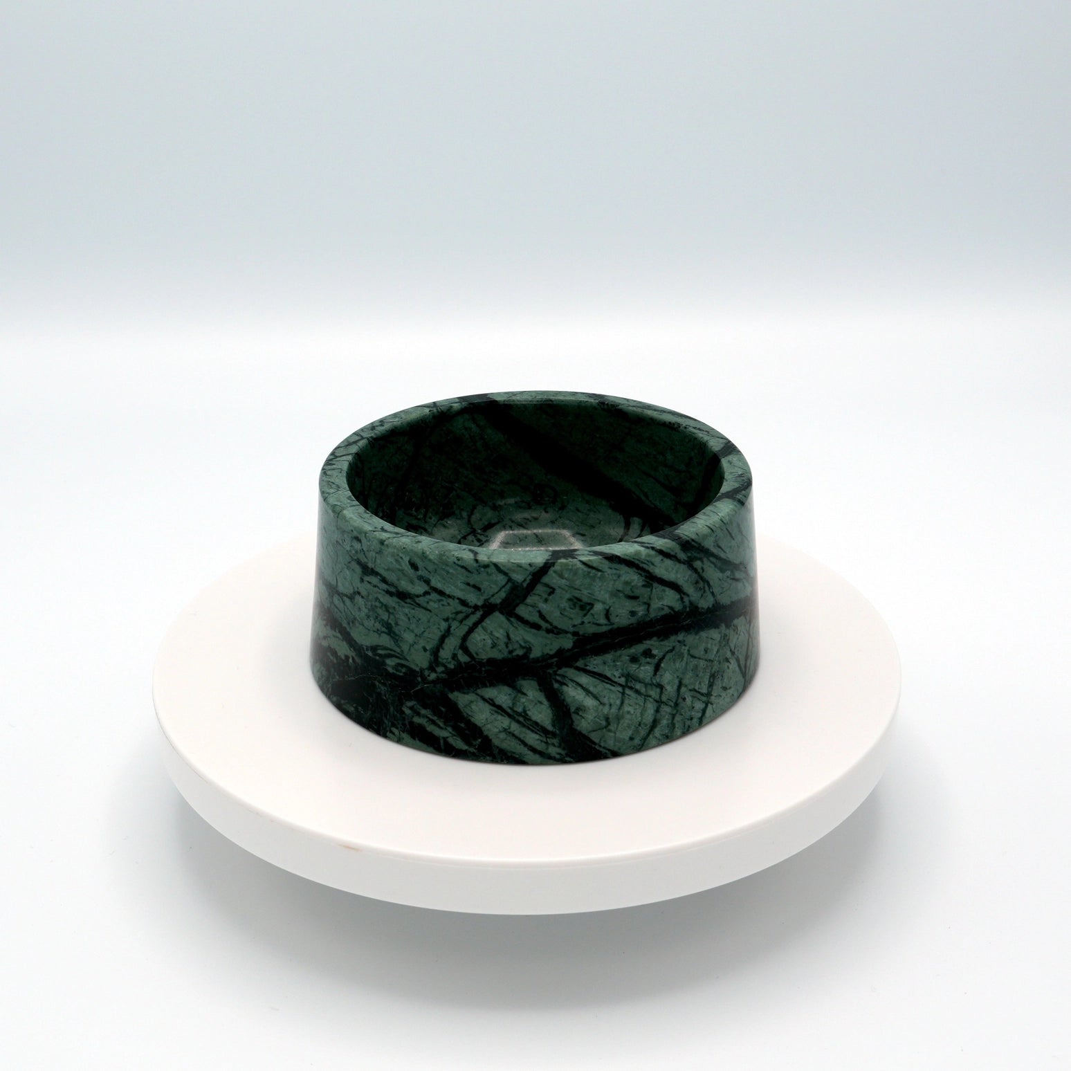 Dark Green Marble Dog Bowl