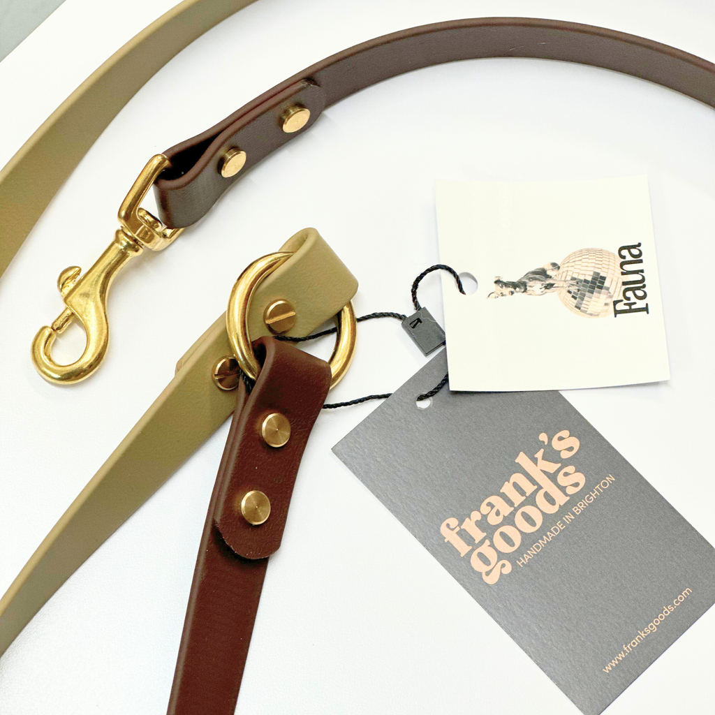 Loki Multiway Dog Lead in Khaki & Brown