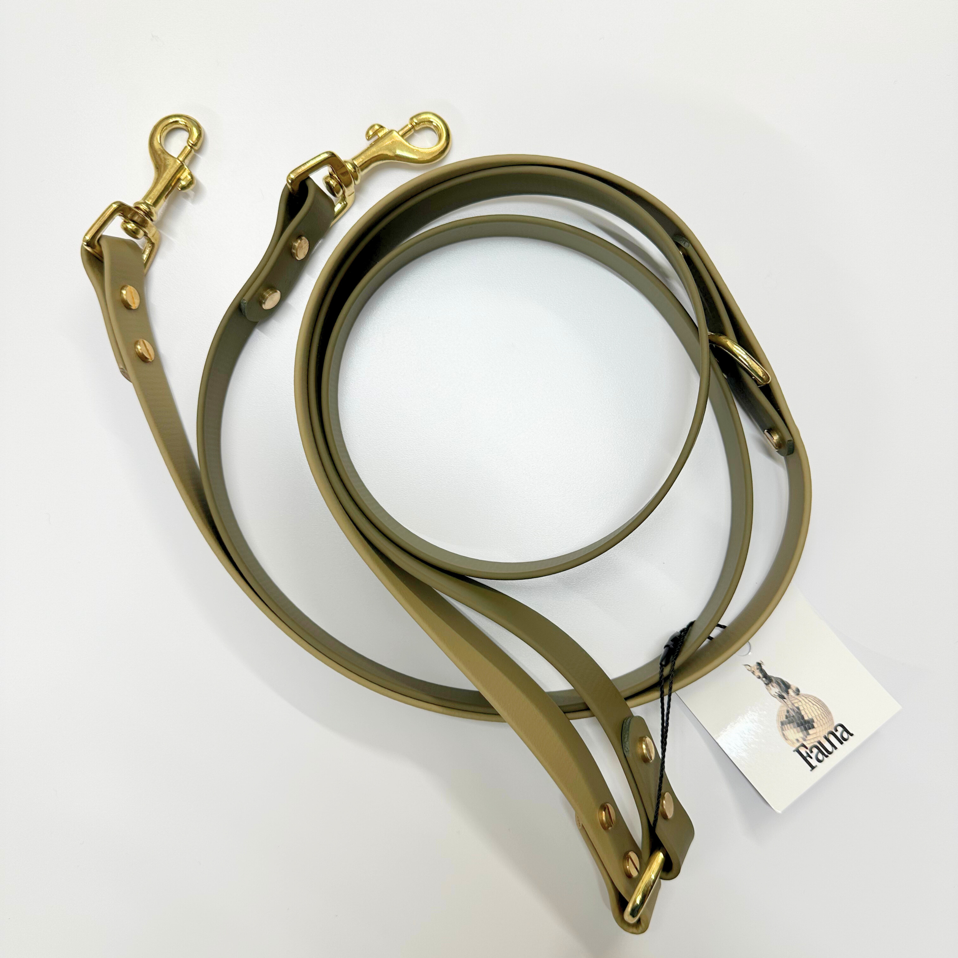Bentley Multiway Dog Lead in Olive & Khaki