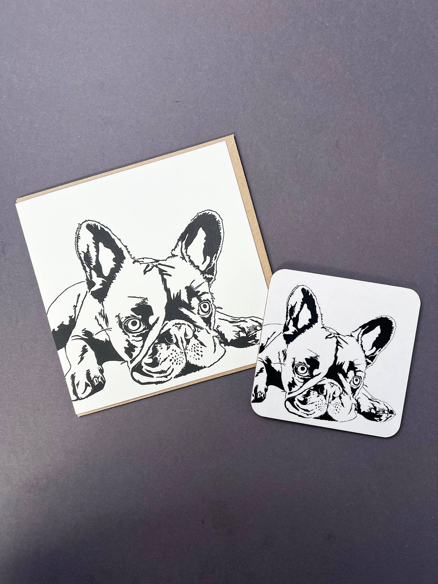 French Bulldog Letterpress Card
