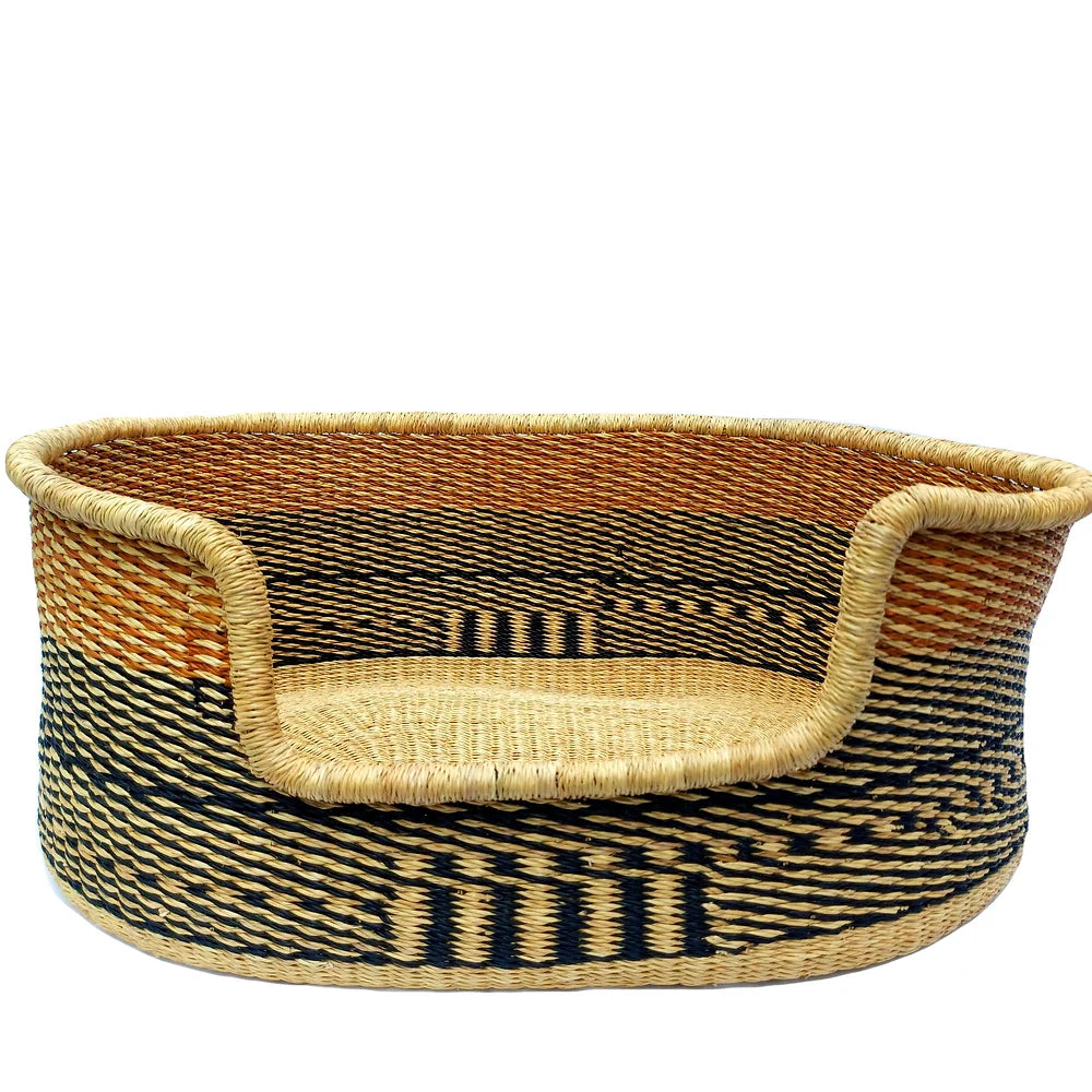 Natural Brown Woven Dog Pet Basket