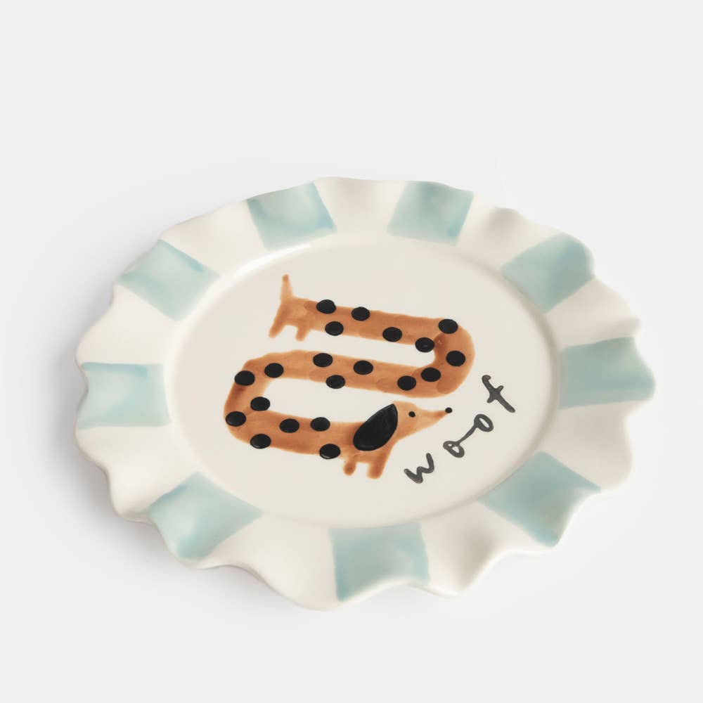 Woof Sausage Dog Plate