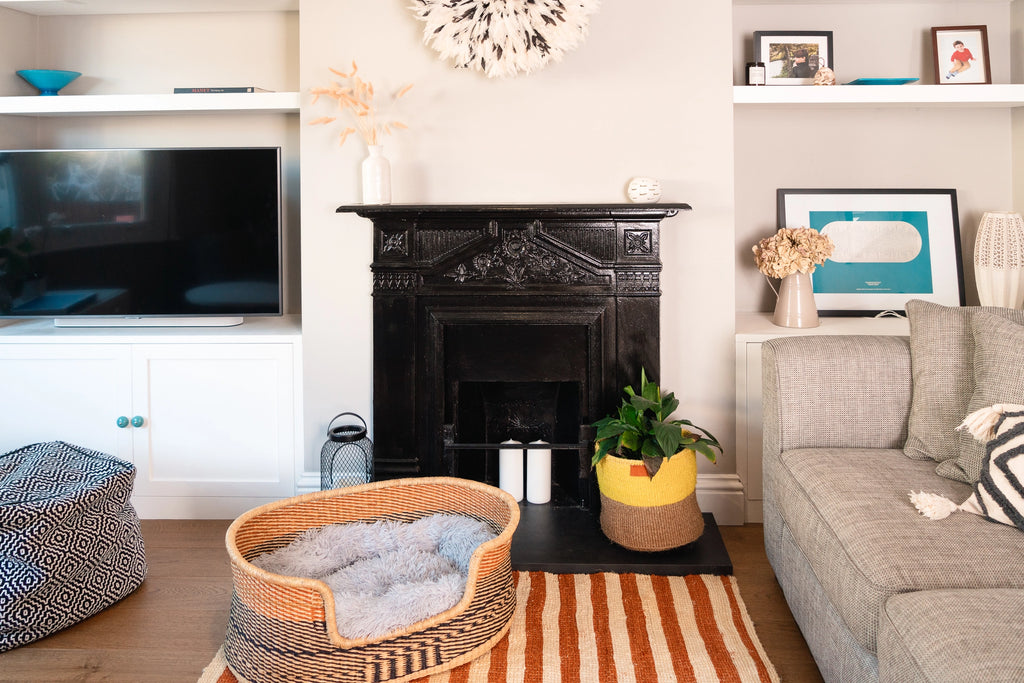 Natural Brown Woven Dog Pet Basket