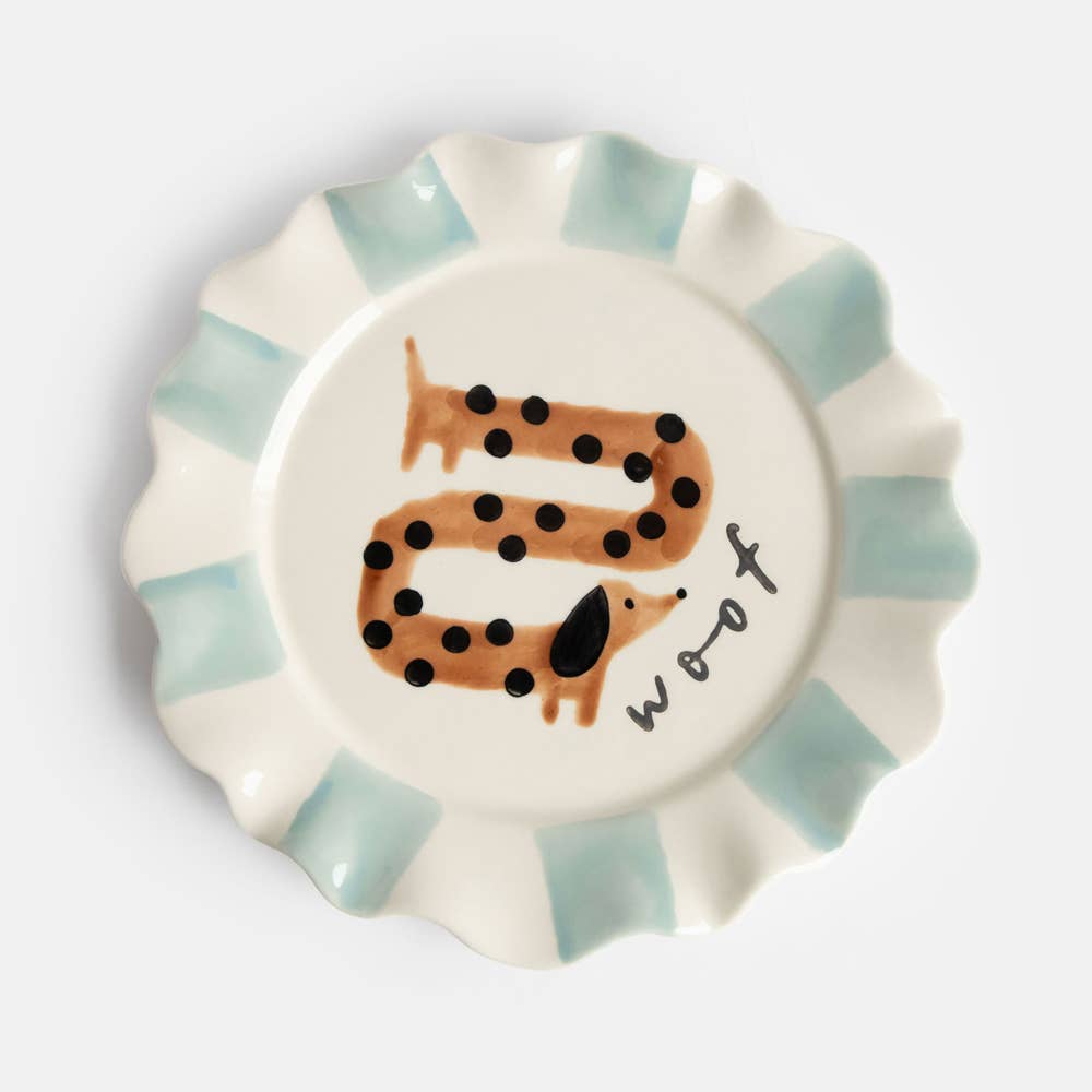 Woof Sausage Dog Plate