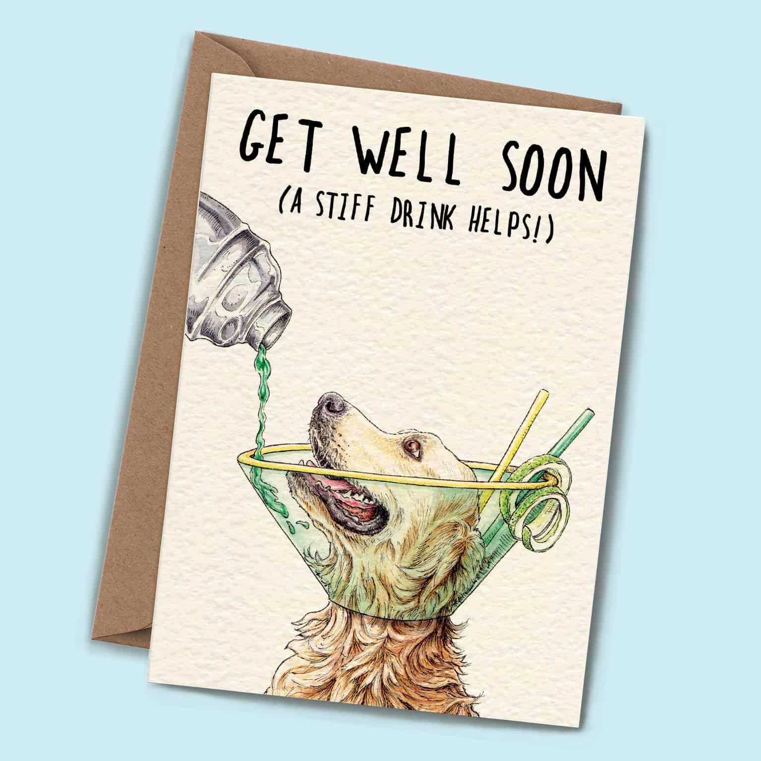 Dog Cone Card - Get Well Card