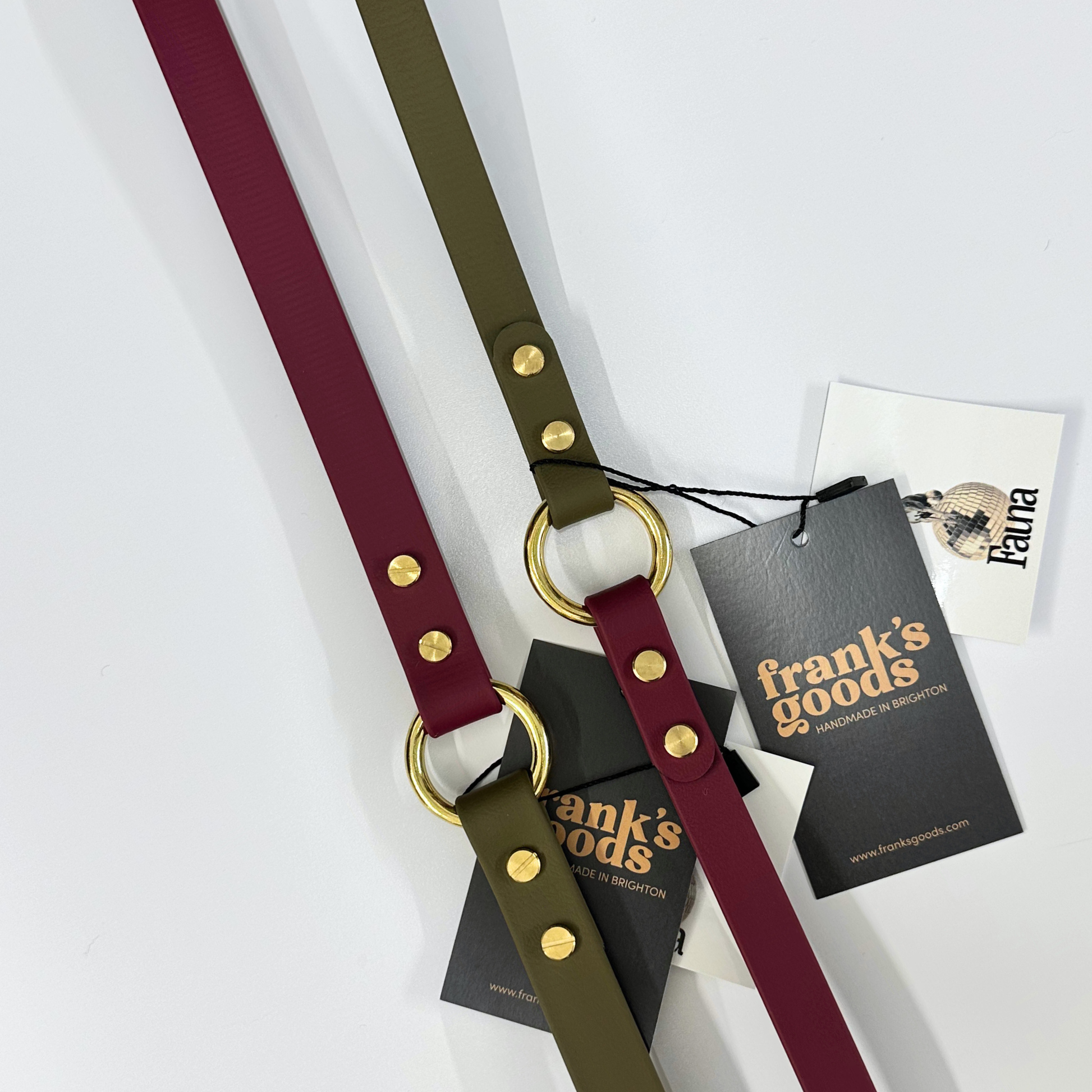 Dottie Multiway Dog Lead in Wine & Olive