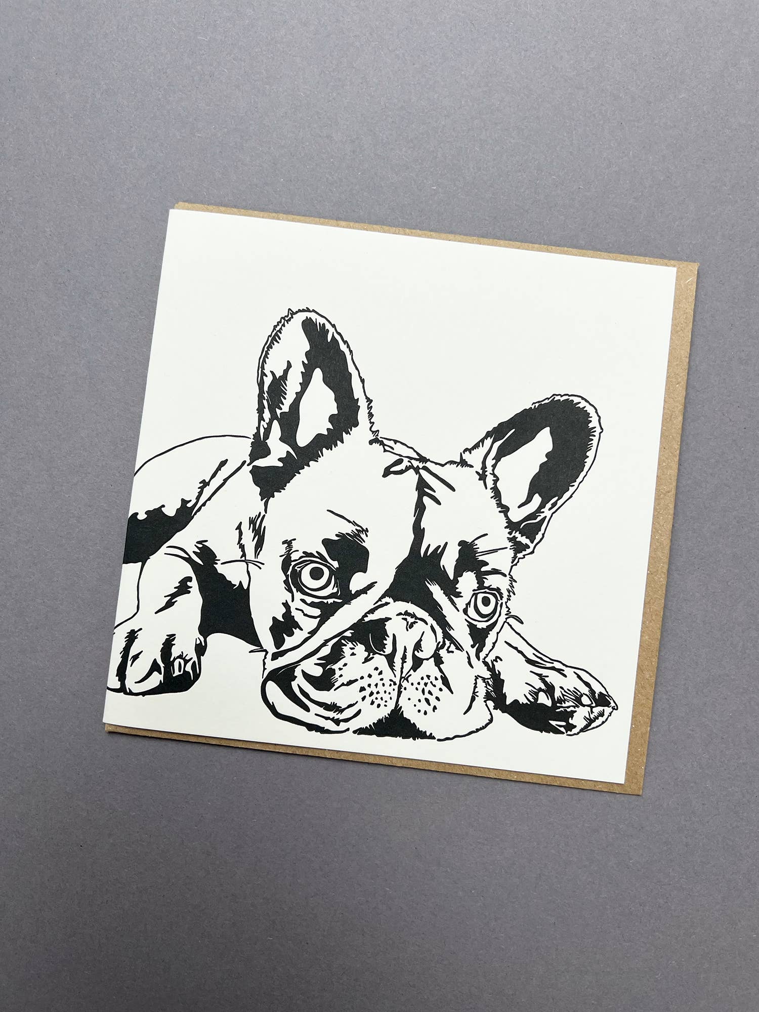 French Bulldog Letterpress Card