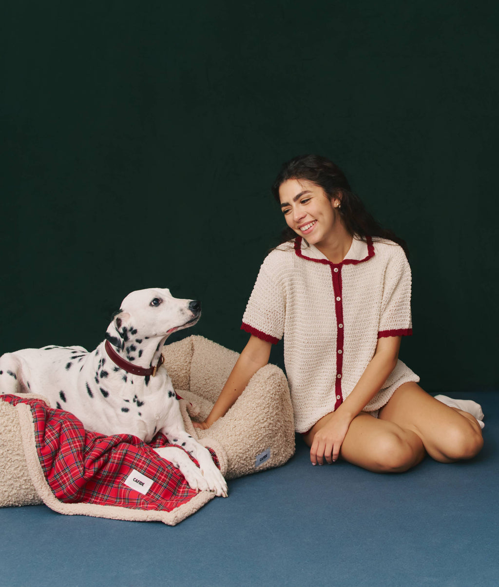Beige Sheepdog Bed, Snozy