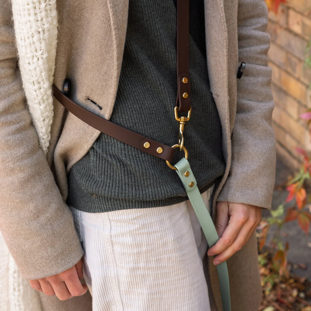 Loki Multiway Dog Lead in Khaki & Brown