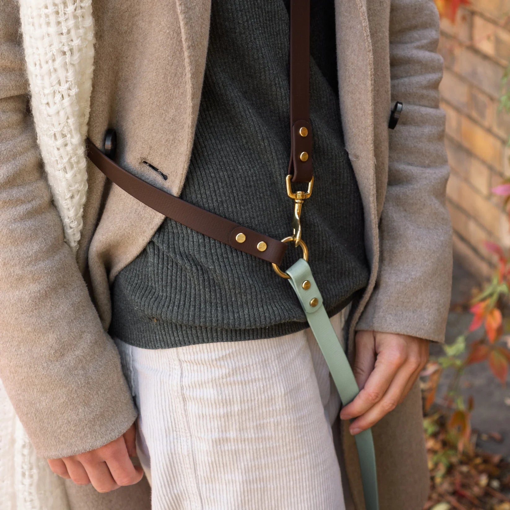 Loki Multiway Dog Lead in Khaki & Brown