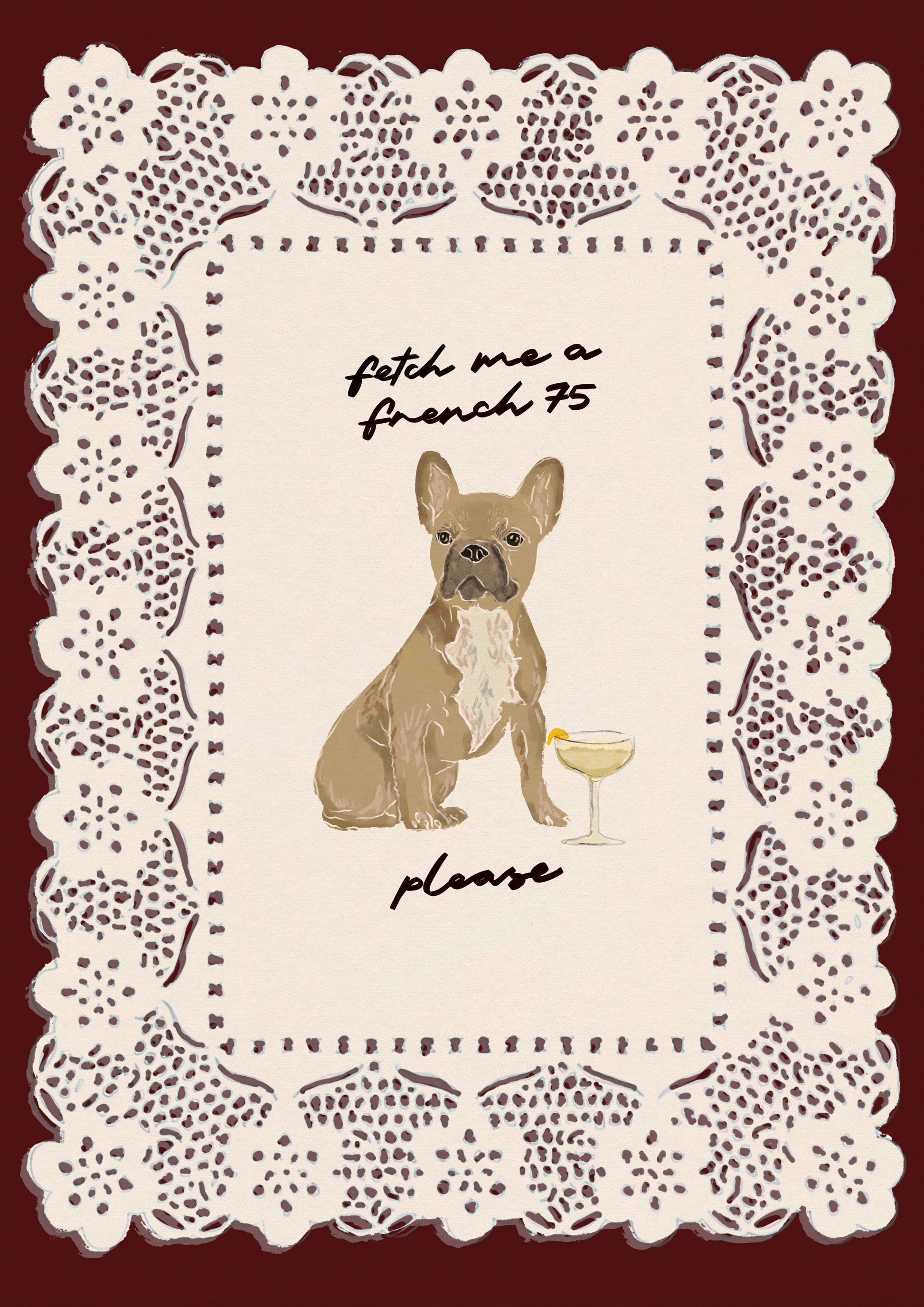 Fetch Me A French 75 - Fawn French Bulldog Print