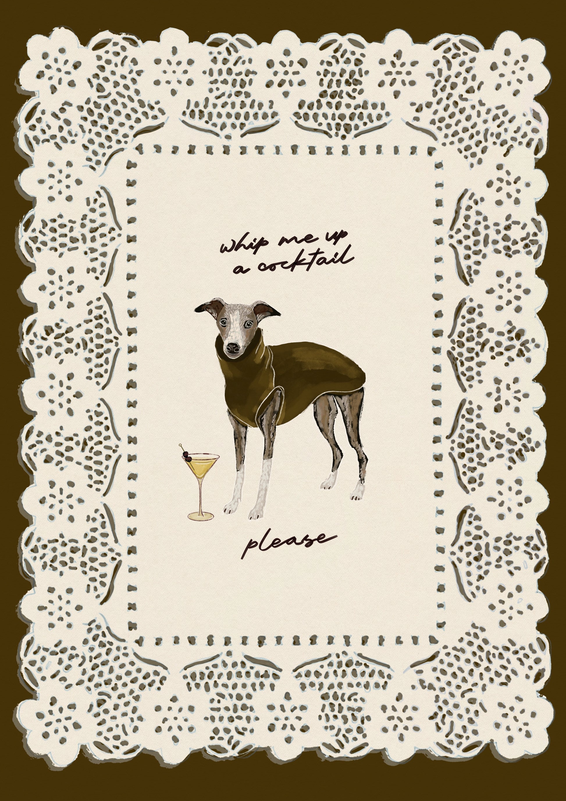 Whip Me Up A Cocktail - Whippet Print