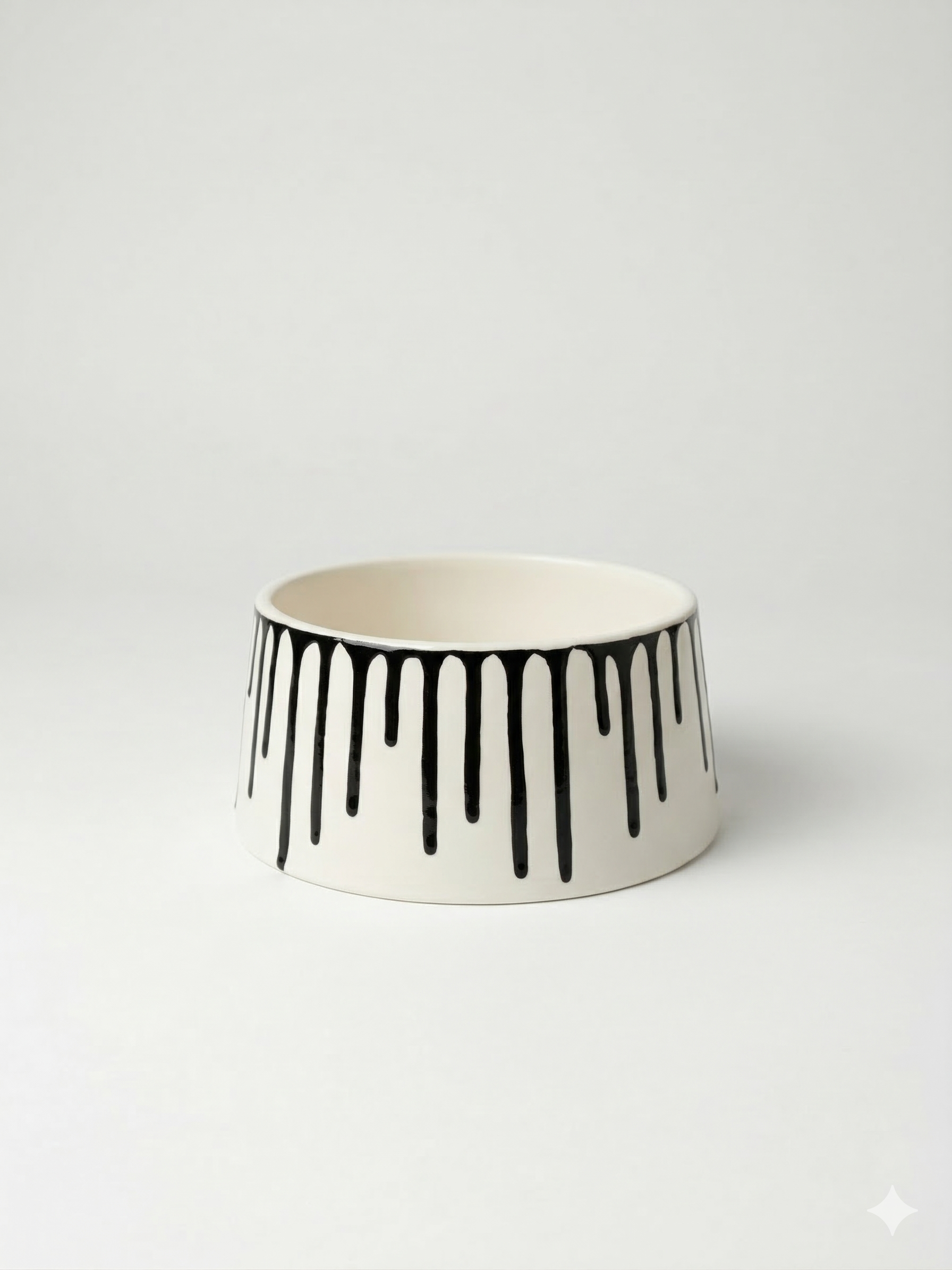 ⁠ ⁠Earthenware Bowl - Black Drip Glaze