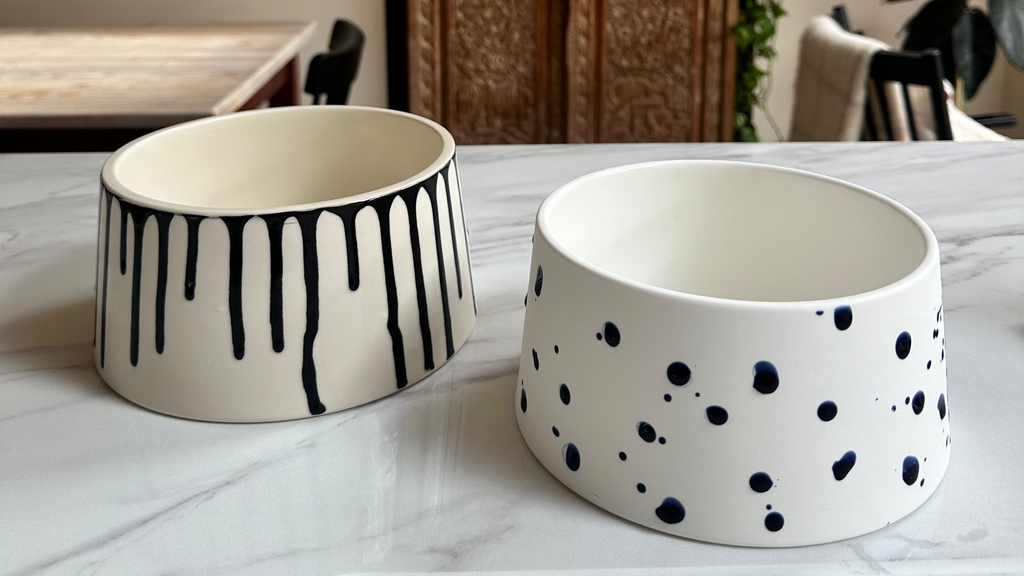 ⁠ ⁠Earthenware Bowl - Black Drip Glaze
