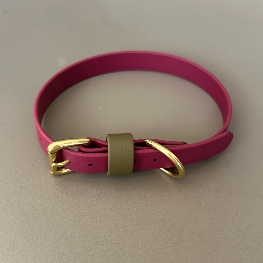 Dottie Wine & Olive Colour Block Collar