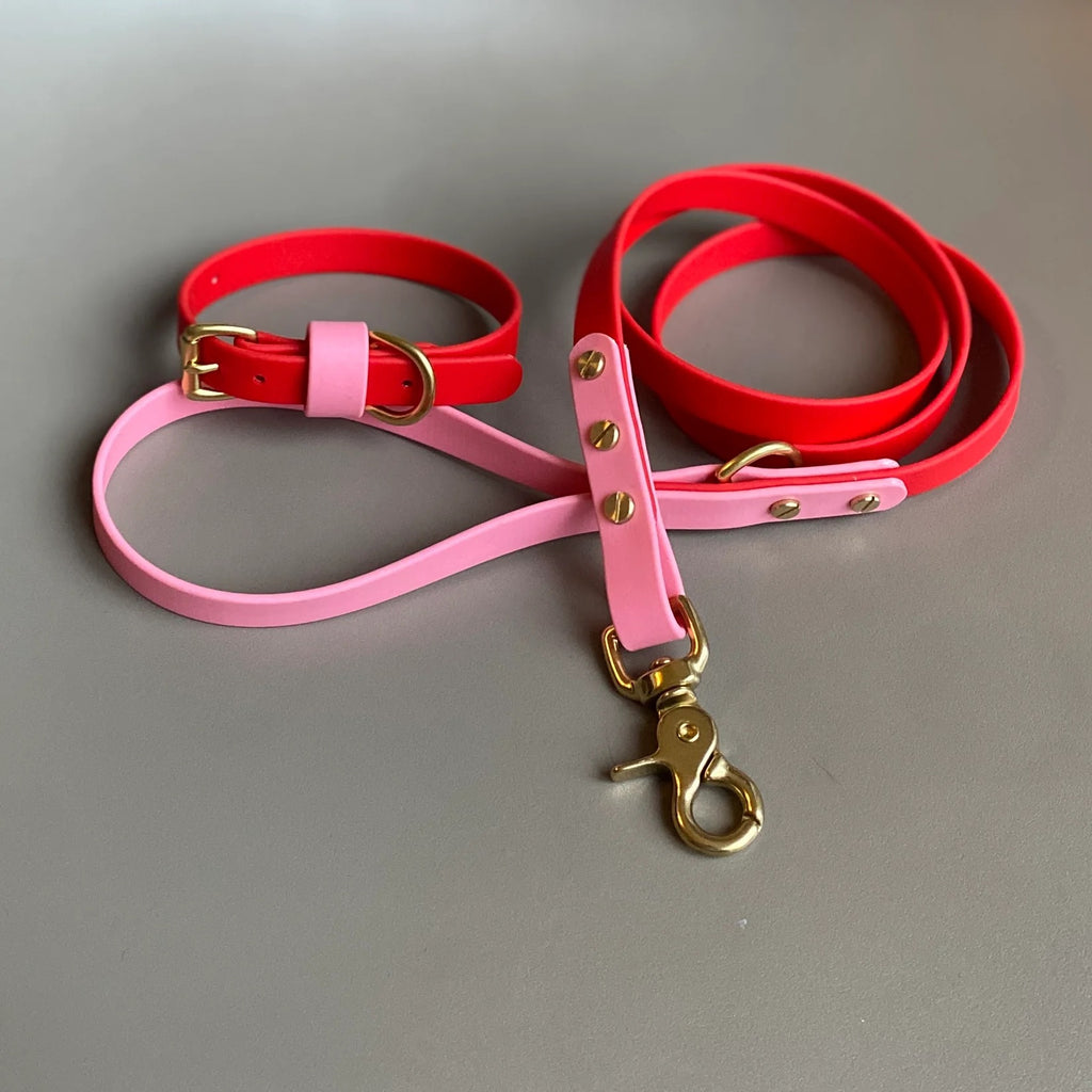 Love Red & Pink Colour Block Collar