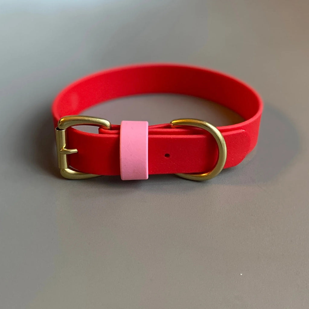 Love Red & Pink Colour Block Collar