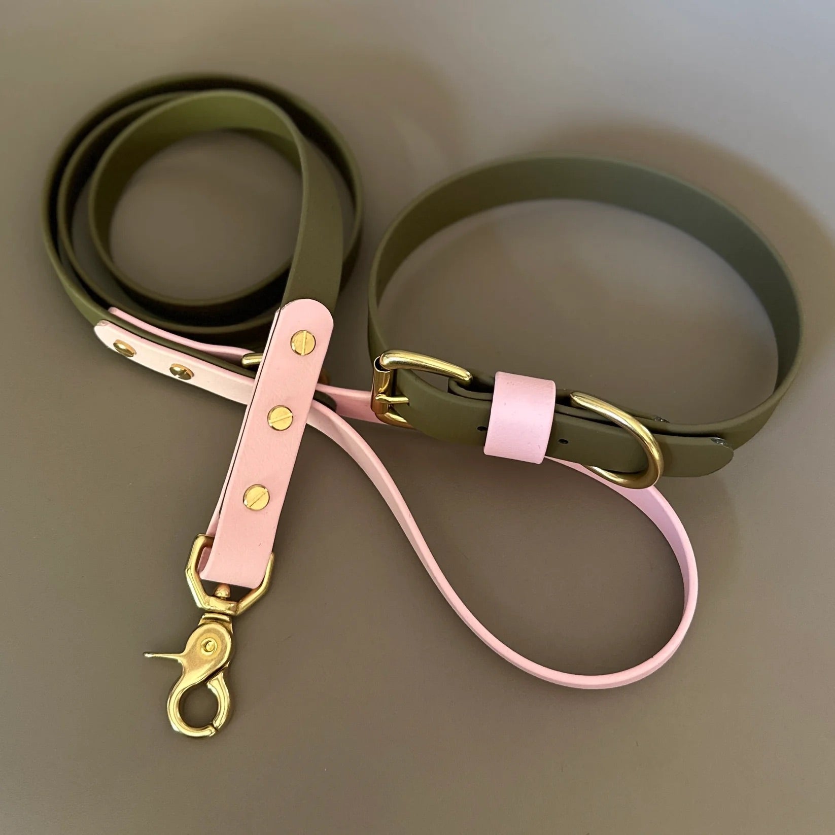 Petra Olive & Pastel Pink Colour Block Collar