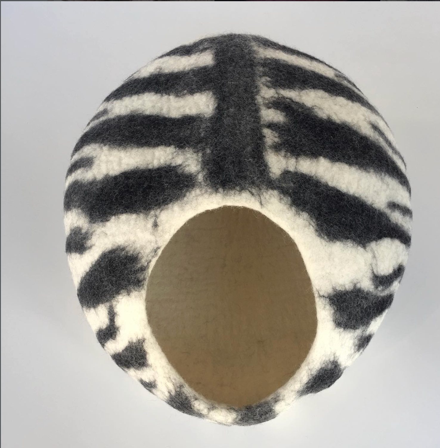 Zebra Wool Cocoon Basket