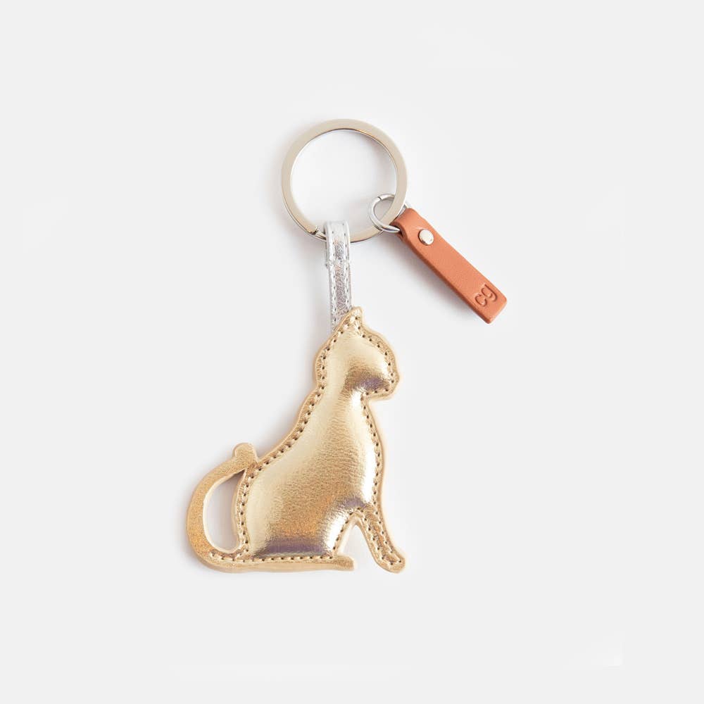 Gold Cat Novelty Keyring