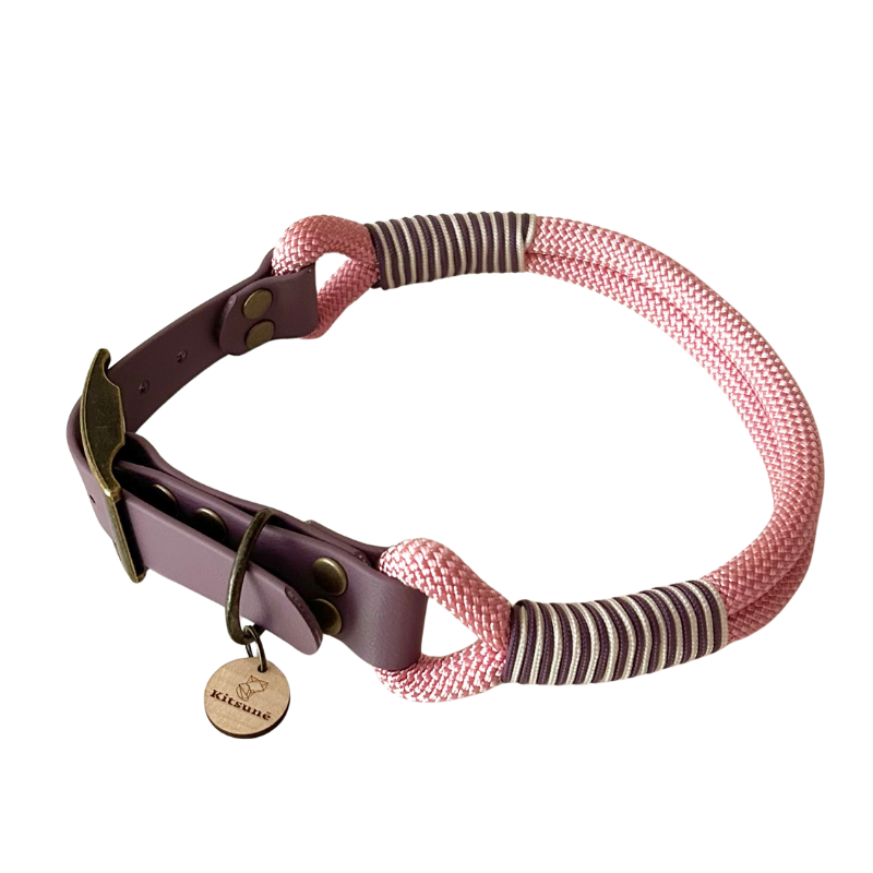 Kitsuné Dog Collar In Bi-Material Biothane and Paracord
