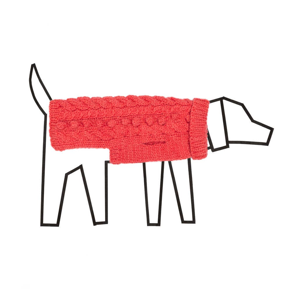 Cable Bobble Turtleneck Pink