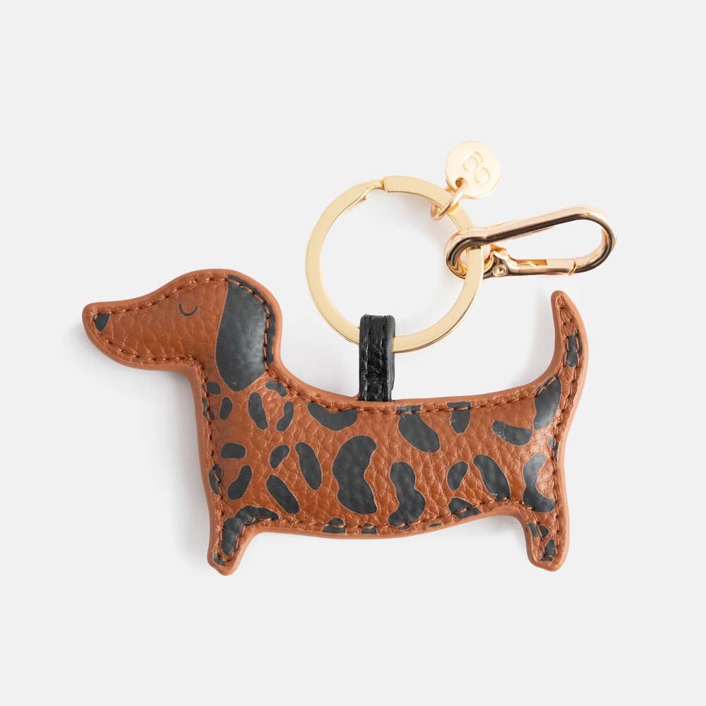 Leopard Sausage dog bag charm